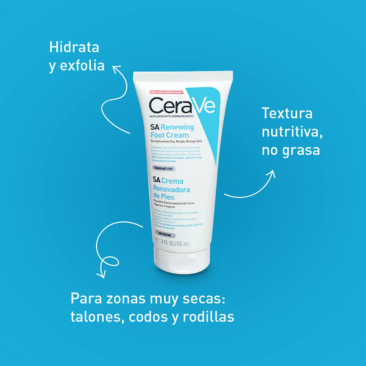 CERAVE- SA CREMA RENOVADORA PIES 88ML