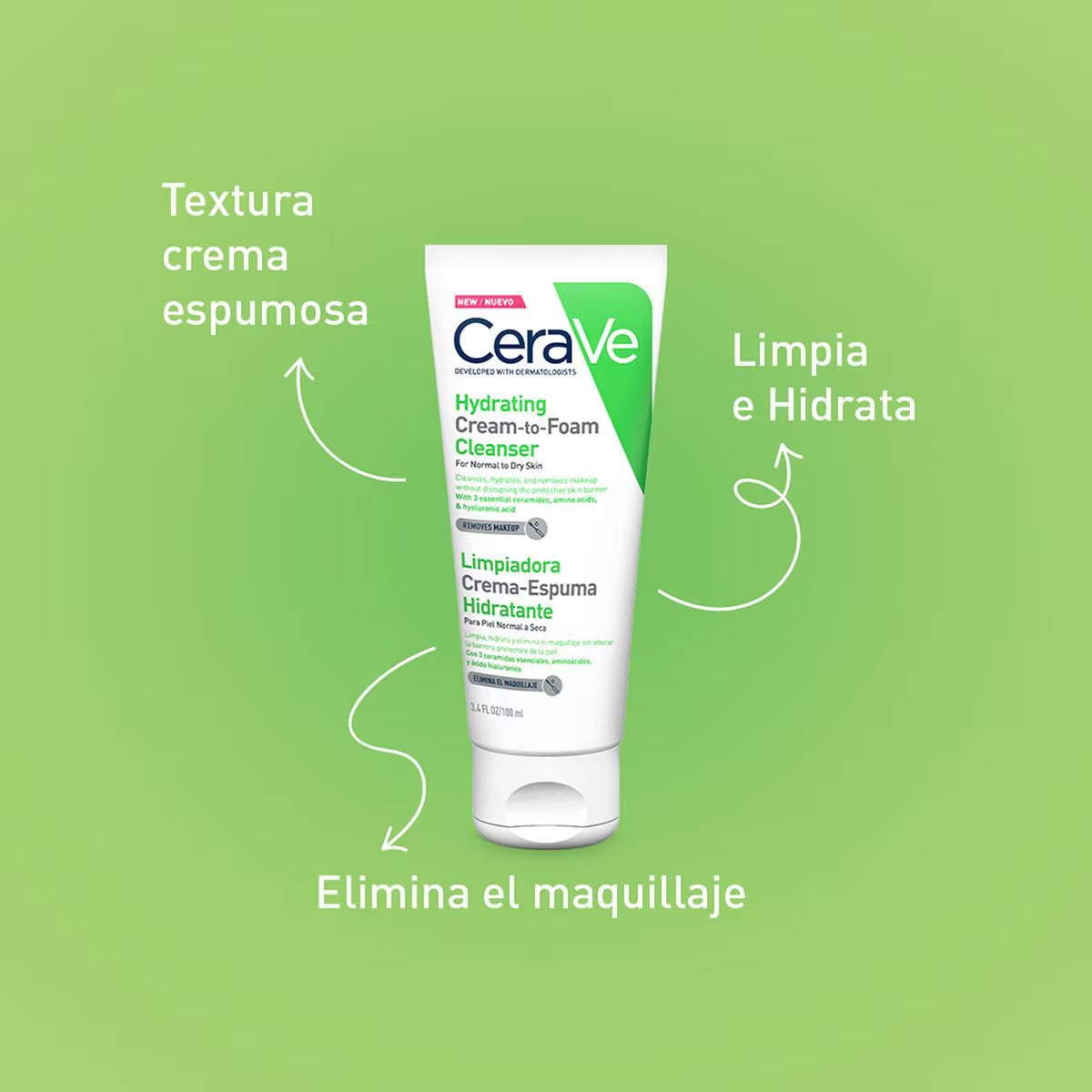 CERAVE- LIMPIADOR CREMA ESPUMA HIDRATANTE