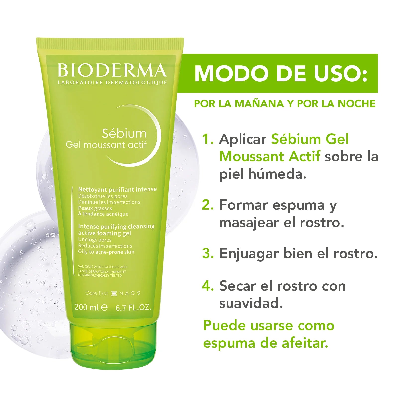 BIODERMA- SEBIUM GEL MOUSSANT ACTIF 200ML