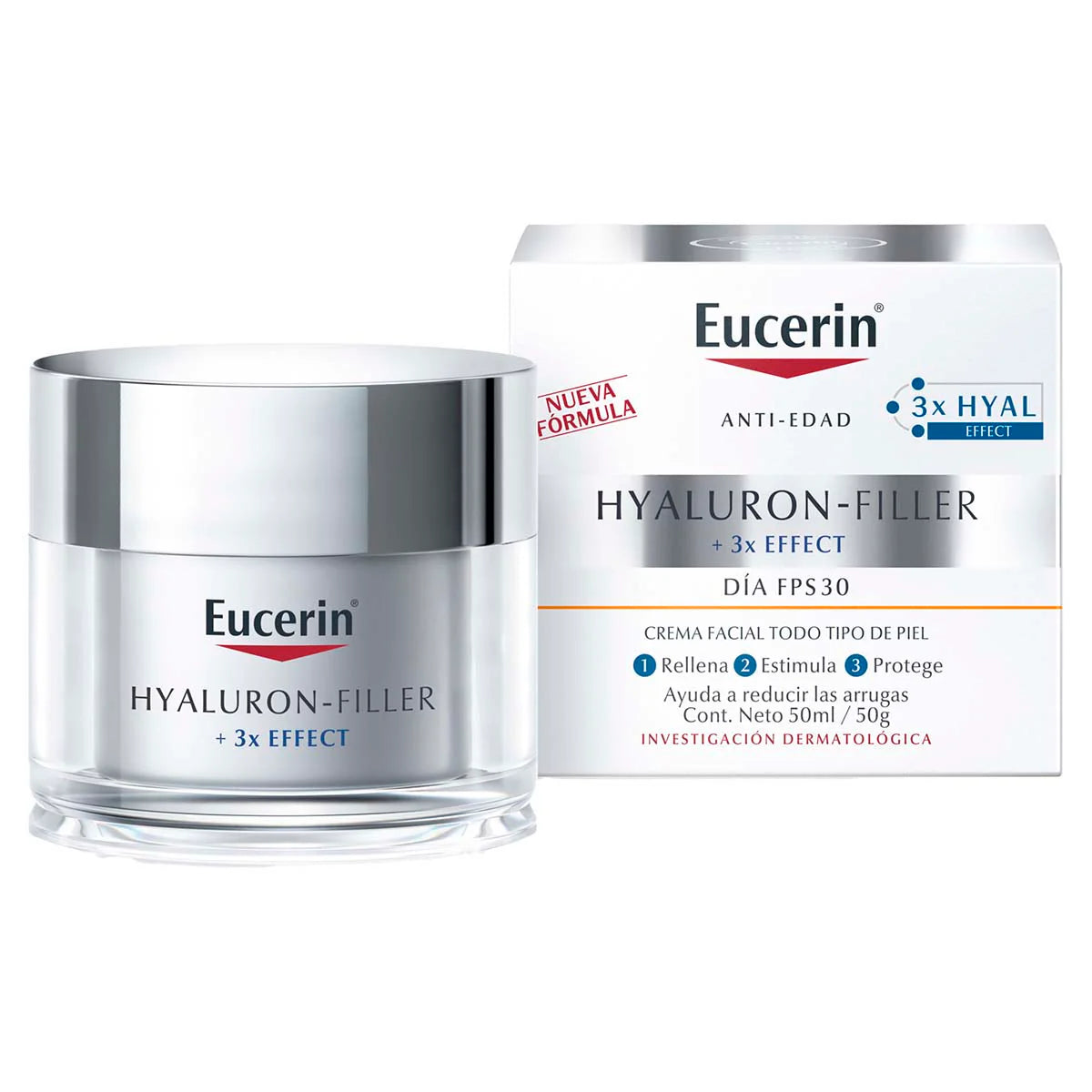EUCERIN- HYALURON FILLER +3X EFFECT CREMA DIA FPS 30 TODO TIPO DE PIEL