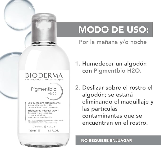 BIODERMA- PIGMENTBIO H2O AGUA MICELAR 250ML