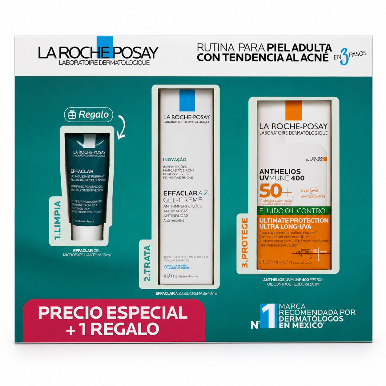 LRP- EFFACLAR AZ 40ML + ANTHELIOS OIL CONTROL 50ML